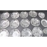 A set of 12 mid-20th century hand-cut Bohemian-style ice bowls (15.5 cm diameter) (one damaged),