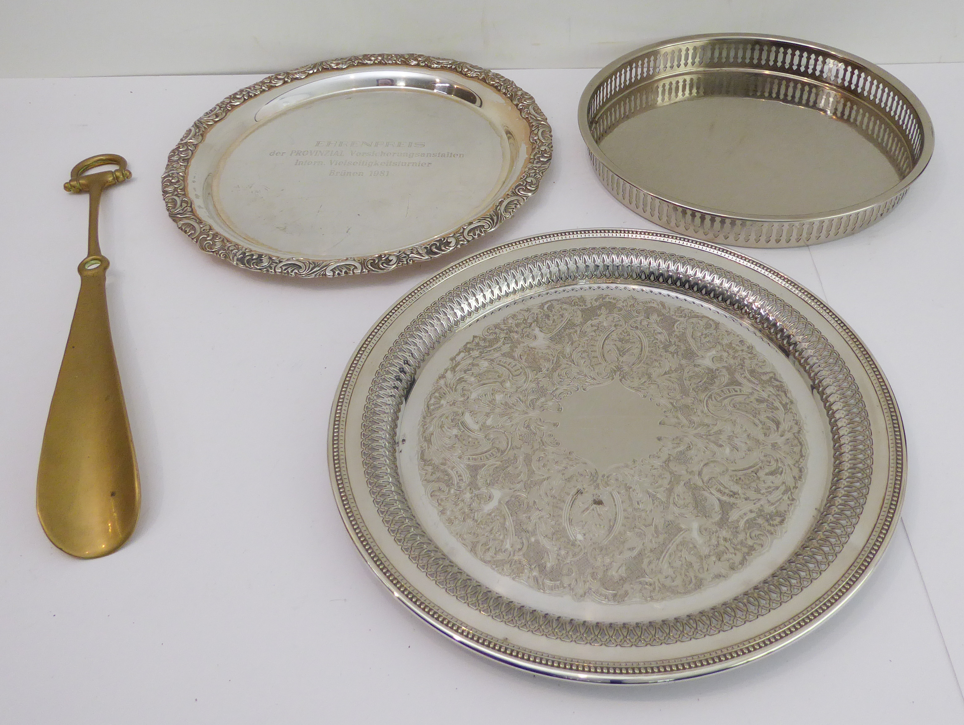 An interesting selection of metalware to include: a set of large white-painted scales; a child's - Image 3 of 9