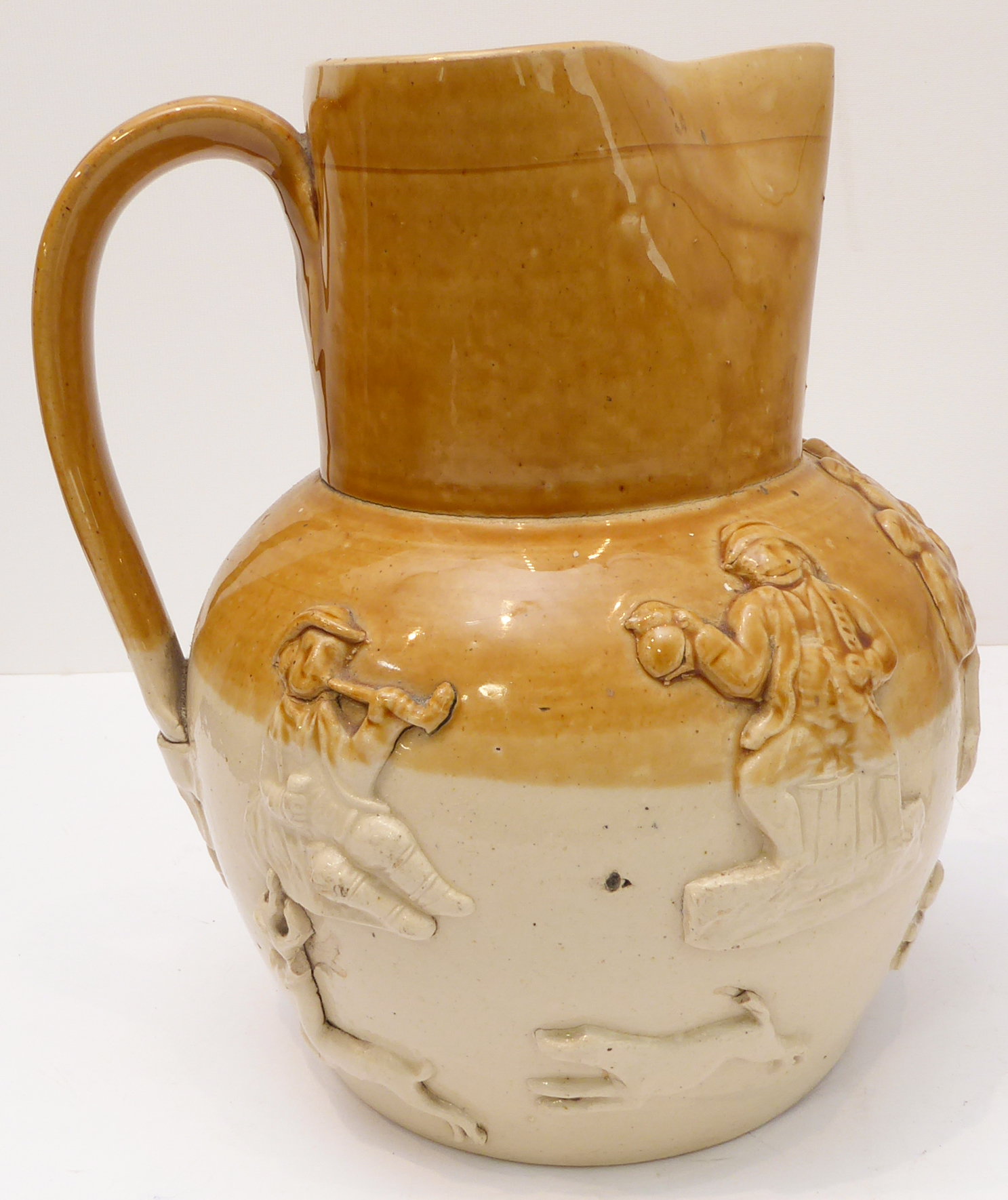 A selection of mostly 19th century ceramics to include: a stoneware harvest-style jug (20 cm - Image 2 of 9