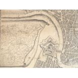 A late 17th century unframed map engraving of the District of Rome, 'Tavola Geografica dell Agro