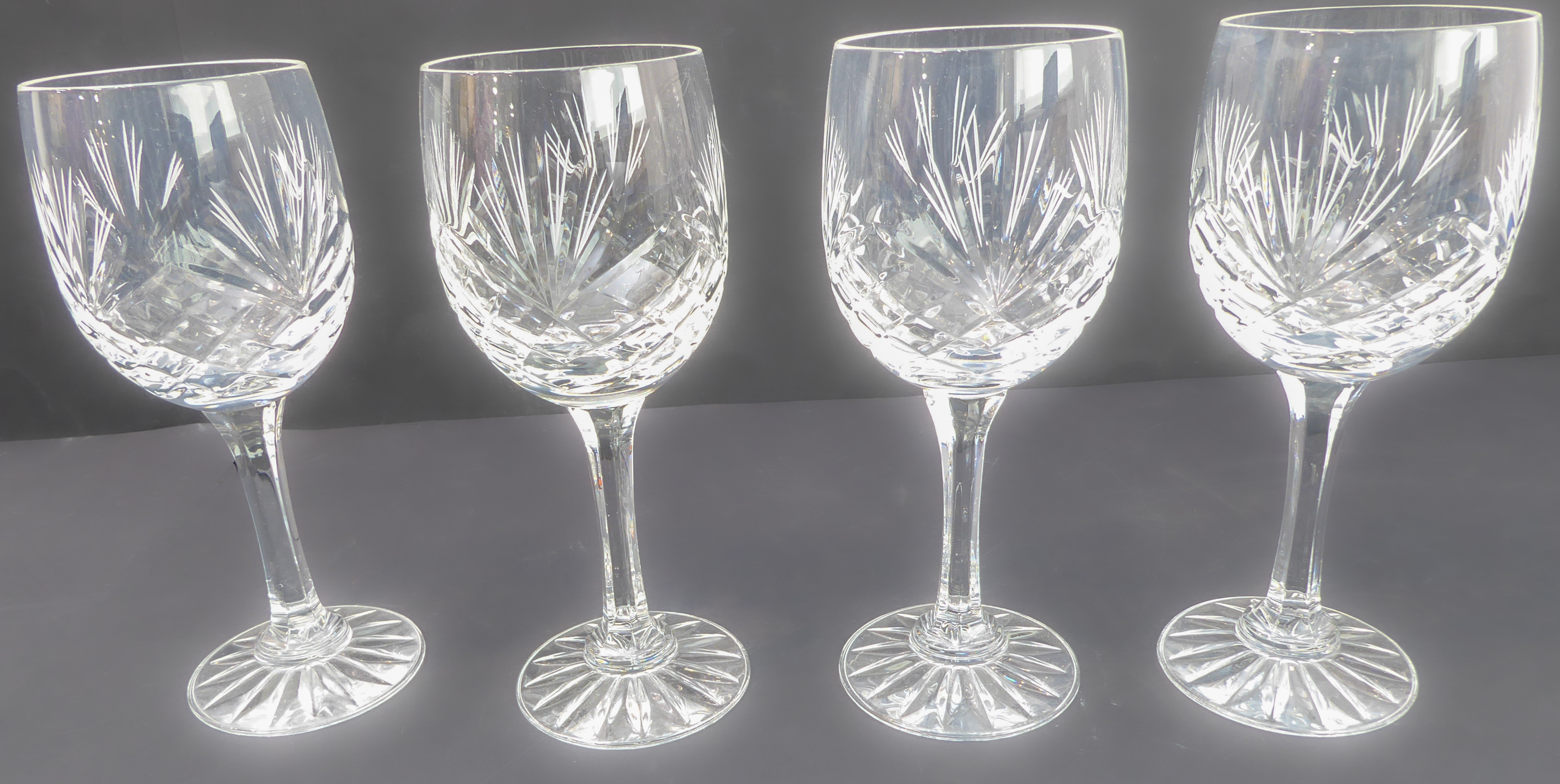 Sets of drinking glasses comprising: Wines: 6 x 19 cm marked 'Stuart'; 6 x 17.5 cm; 8 x 15 cm; 4 x - Image 6 of 6