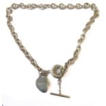 A heavy neck link chain with heart-shaped pendant (boxed)