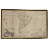 HERMAN MOLL - a circa 1726 map engraving of South America from Herman Moll's atlas, 'The World