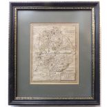 A coloured map engraving, 'Warwickshire by Rob.t Morden' (21.5 x 17 cm). (Frame size 36 x 32 cm)