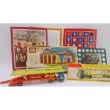 Various toys to include: a boxed Dinky Toys A.E.C. HOYNER Car Transporter (974); a boxed Britain's