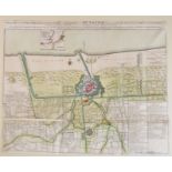 A late 18th century hand-coloured map engraving by Bowles & Carver:  'A New Plan of the Town