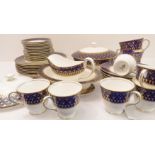A fine Royal Worcester bone china dinner and tea service in the Monte Carlo pattern comprising: