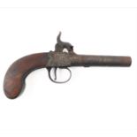 A 19th century pistolet with shaped walnut handle (rusted and pitted)
