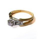 An 18-carat gold solitaire diamond ring, size N/O