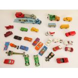 Twenty-eight Corgi and five Dinky Toys diecast vehicles (Pullmore Car Transporter 982, Trojan;