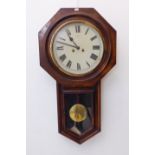 A late 19th to early 20th century Junghan's 'Regulator A' octagonal drop-dial walnut-cased clock: