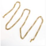 A 9-carat yellow gold Figaro link chain necklace, convention hallmark (51cm long, 5.7g)