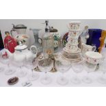 Ornamental and decorative ceramics and glassware to include: a Royal Doulton figure, 'Country Rose';