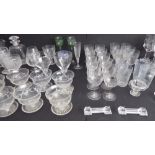 A good and large selection of mostly drinking glasses to include:  a set of 18 matching wines (12