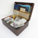A good collection of GB and world coins (1694-2000) contained in a wooden box: Jersey, Guernsey