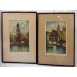 LOUIS WHIRTER (1873-1932): 'Custom House in Amsterdam' and 'Tanners House, Strasbourg' (wrong