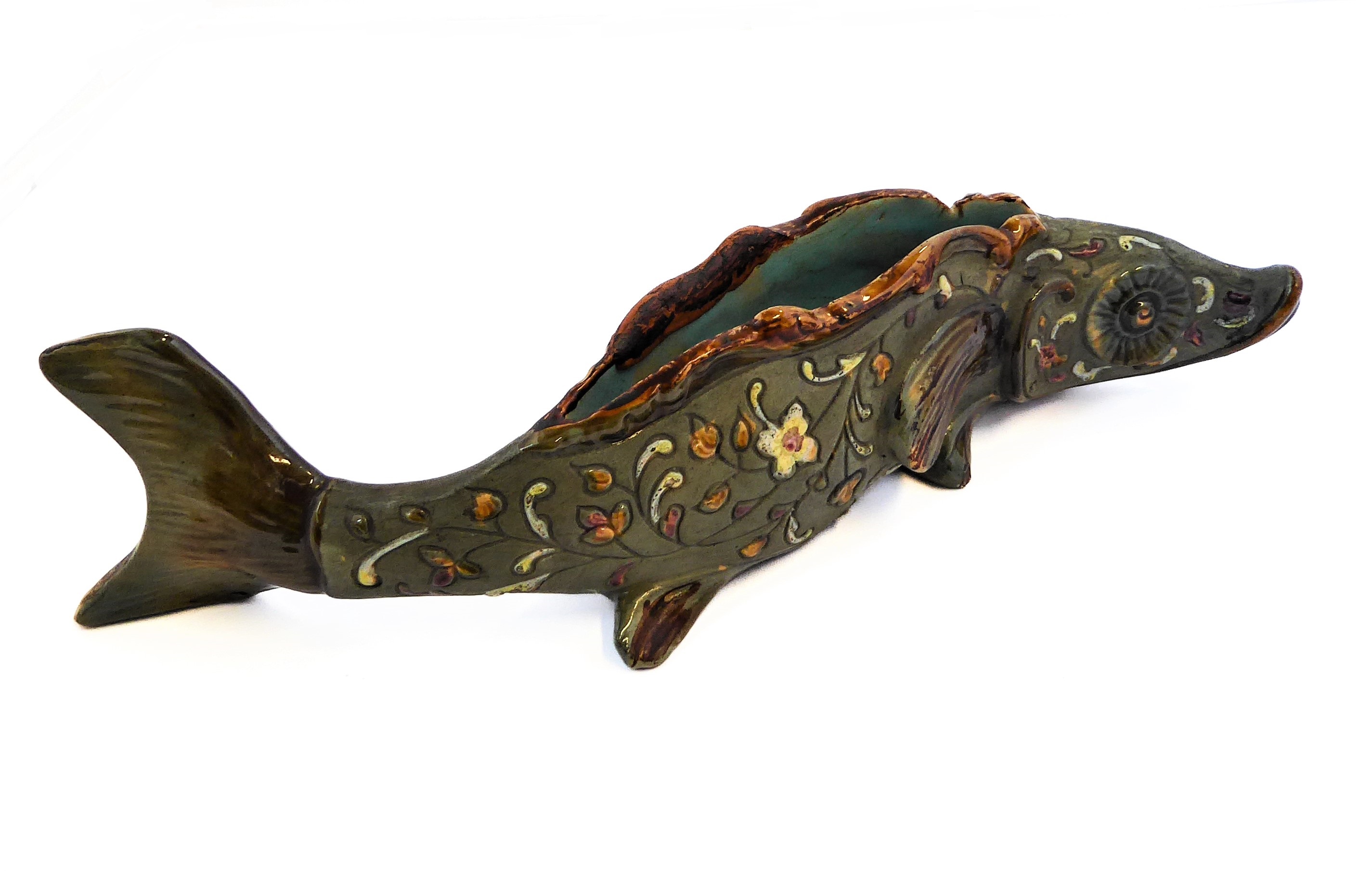 A late 19th century miniature caviar-server modelled as a sturgeon: William Schiller & Sons marks to - Image 2 of 6