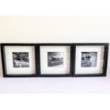 A series of three ebonised boxed framed and glazed monochrome gelatin prints by ALEXANDRA COLLINS '