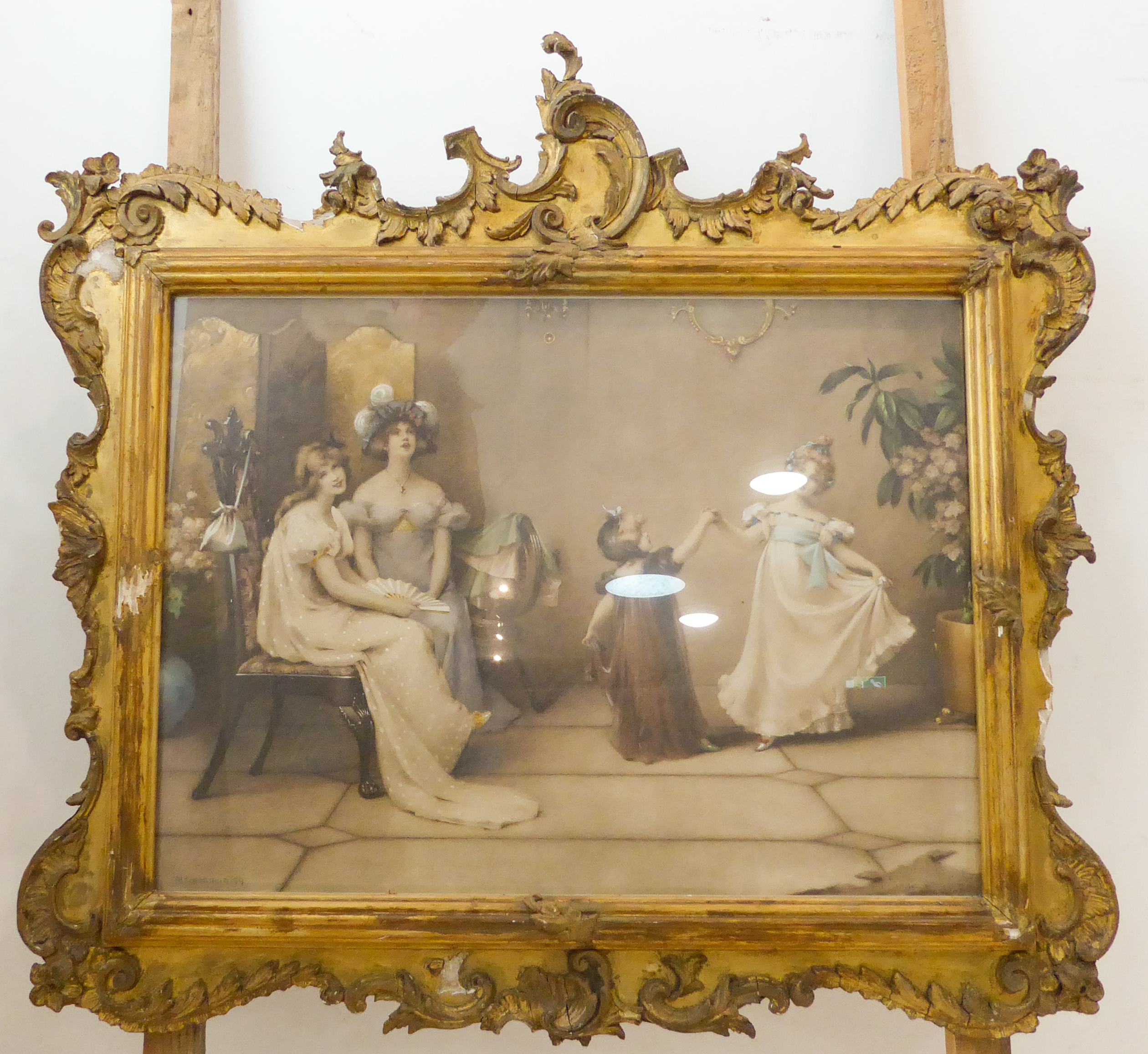 M. GOODMAN (fl. early 20th century) - A pair of ornately gilt-framed and glazed late 19th century - Image 3 of 3