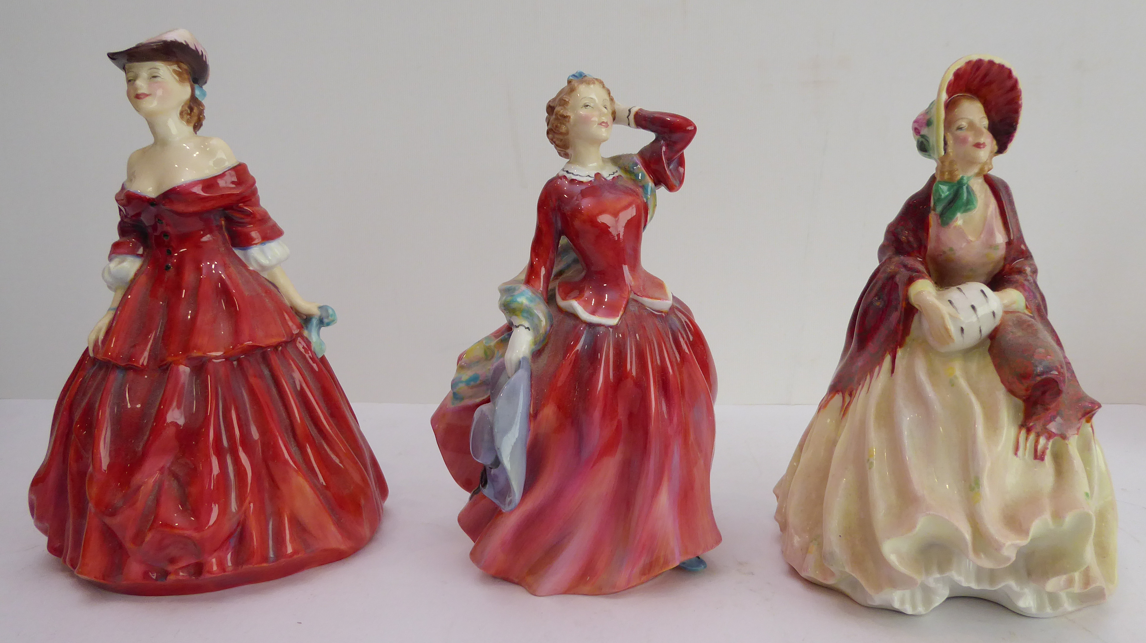 Nine Royal Doulton figure models: Vivienne (1950); Her Ladyship (1945); Day Dreams; Marguerite; - Image 2 of 4