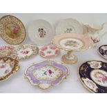 A good selection of mostly 19th century china to include: a mid-19th century gilded jug, hand-