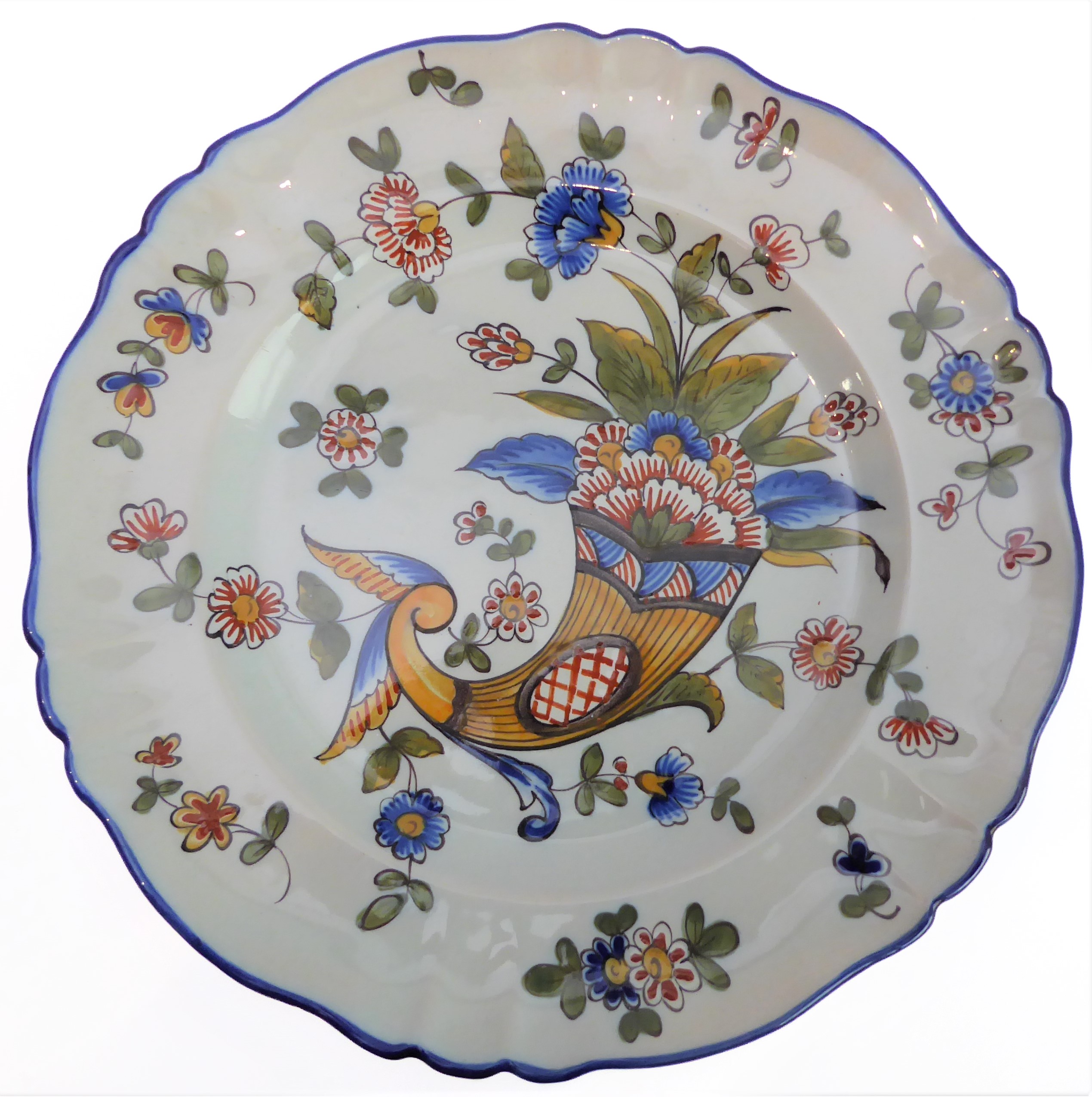 A set of eleven 19th century faience plates by Keller & Guerin at Luneville (early marks). (The - Image 2 of 17