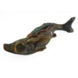 A late 19th century miniature caviar-server modelled as a sturgeon: William Schiller & Sons marks to