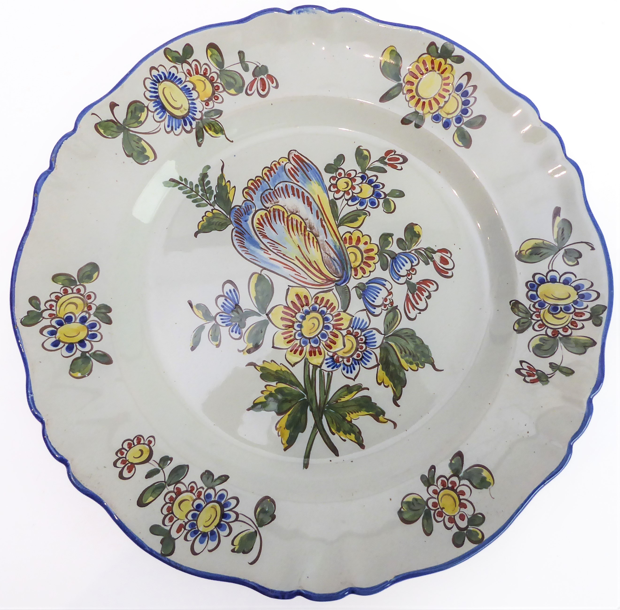 A set of eleven 19th century faience plates by Keller & Guerin at Luneville (early marks). (The - Image 6 of 17