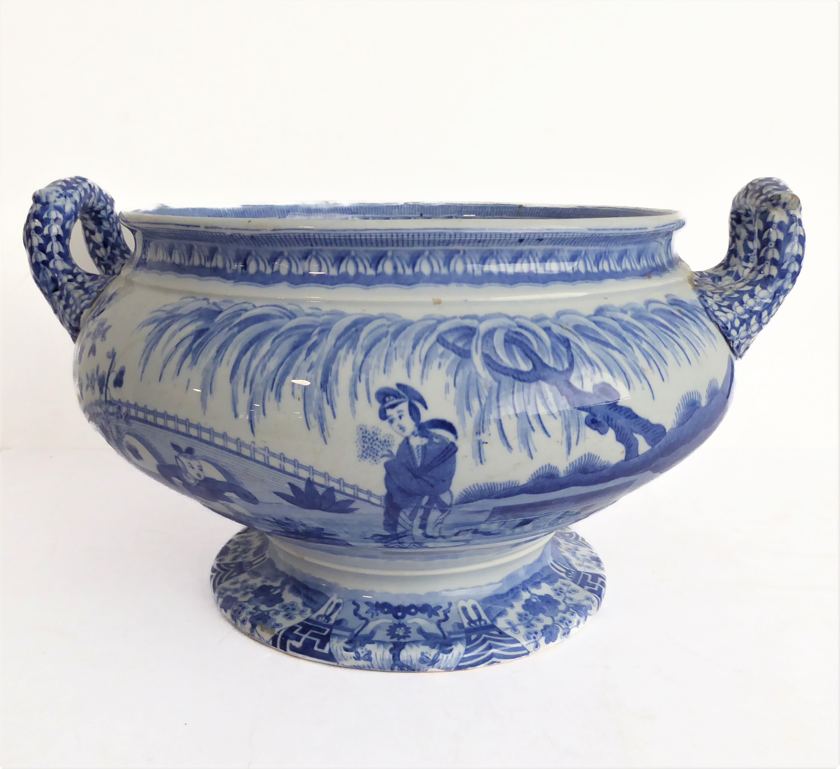 Various 19th century blue-and-white ceramic wares to include: a large two-handled Spode tureen (star - Image 16 of 17