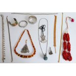 A selection of mostly costume jewellery (including some continental white-metal examples) to