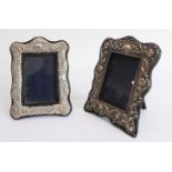 Two similar sized hallmarked silver modern photograph frames (approx. 14 cm high)