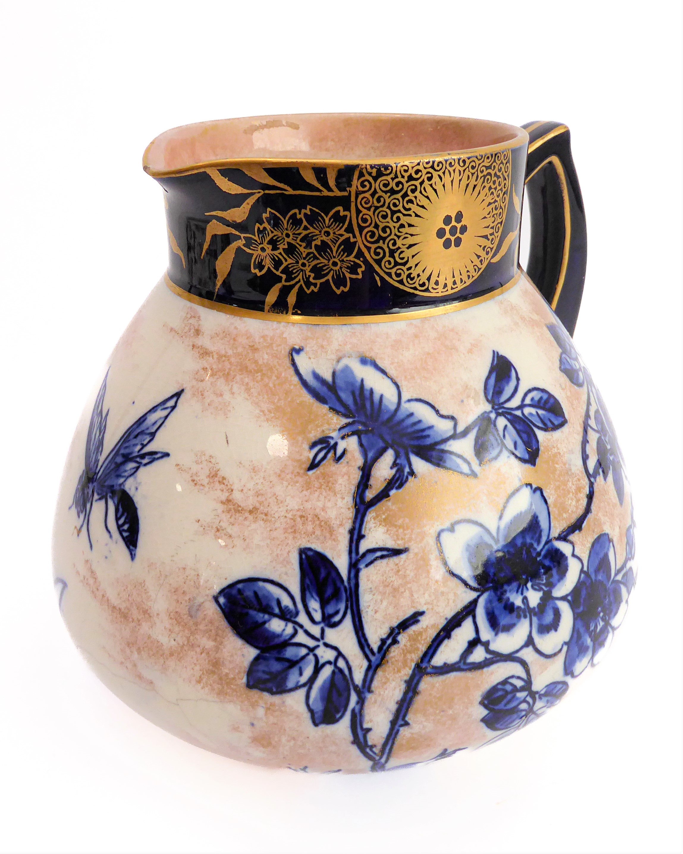 Five ceramics items: a pair of Crown Albion ceramic vases decorated and gilded with flowers - Image 4 of 16
