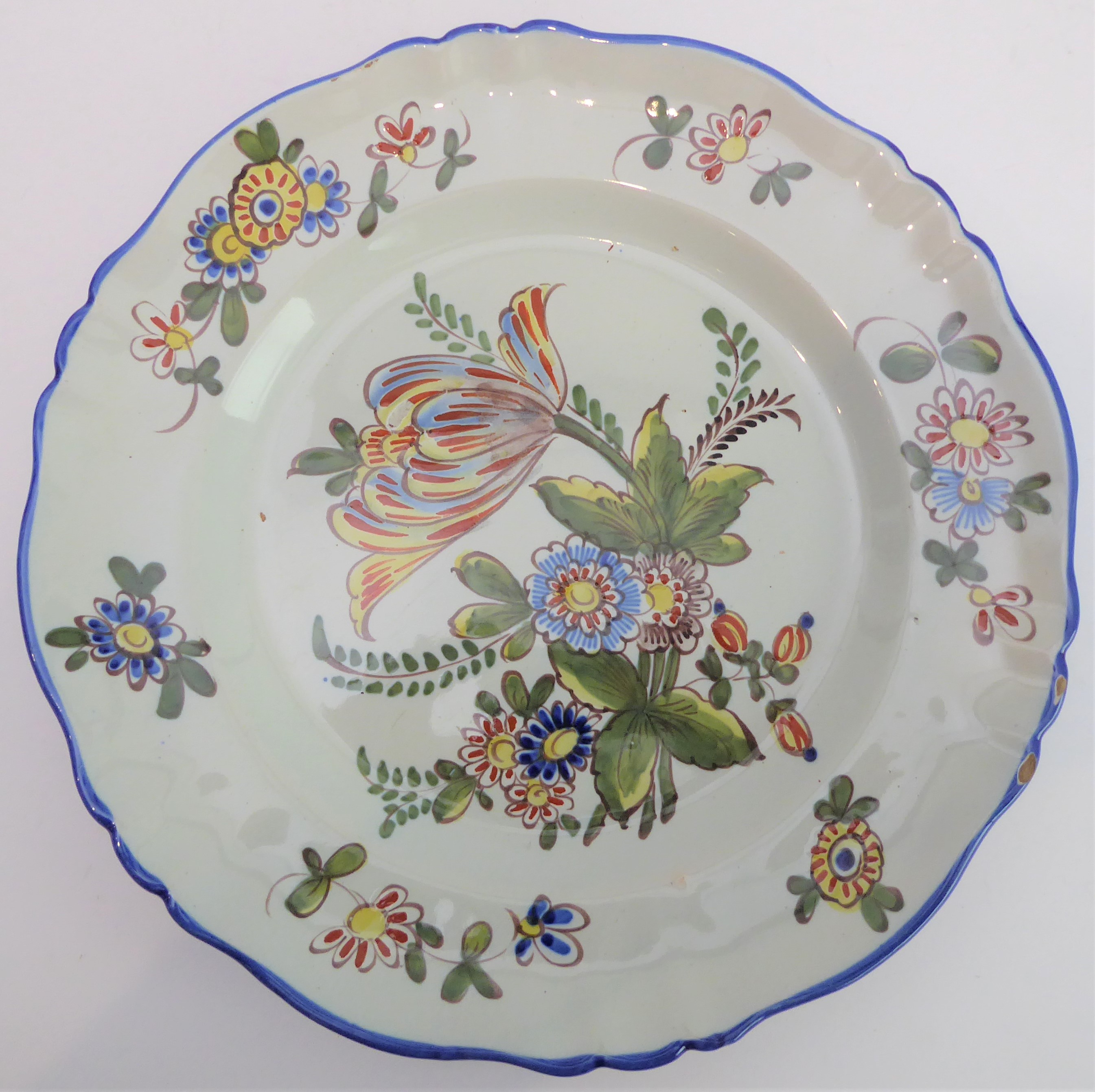 A set of eleven 19th century faience plates by Keller & Guerin at Luneville (early marks). (The - Image 8 of 17