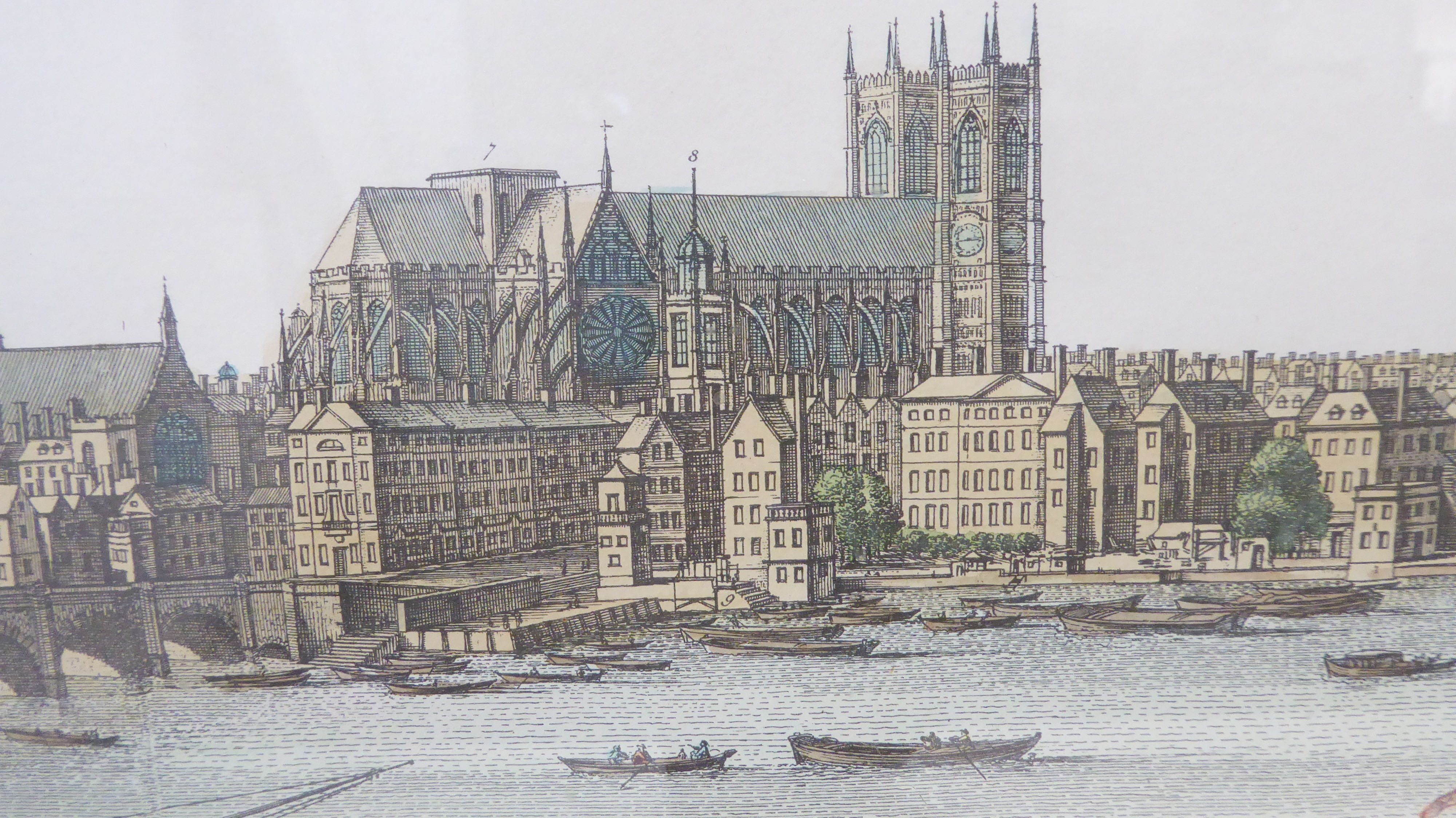 After S. and N. BUCK - a set of four hand-coloured panorama engravings of the Thames (each measuring - Image 11 of 11