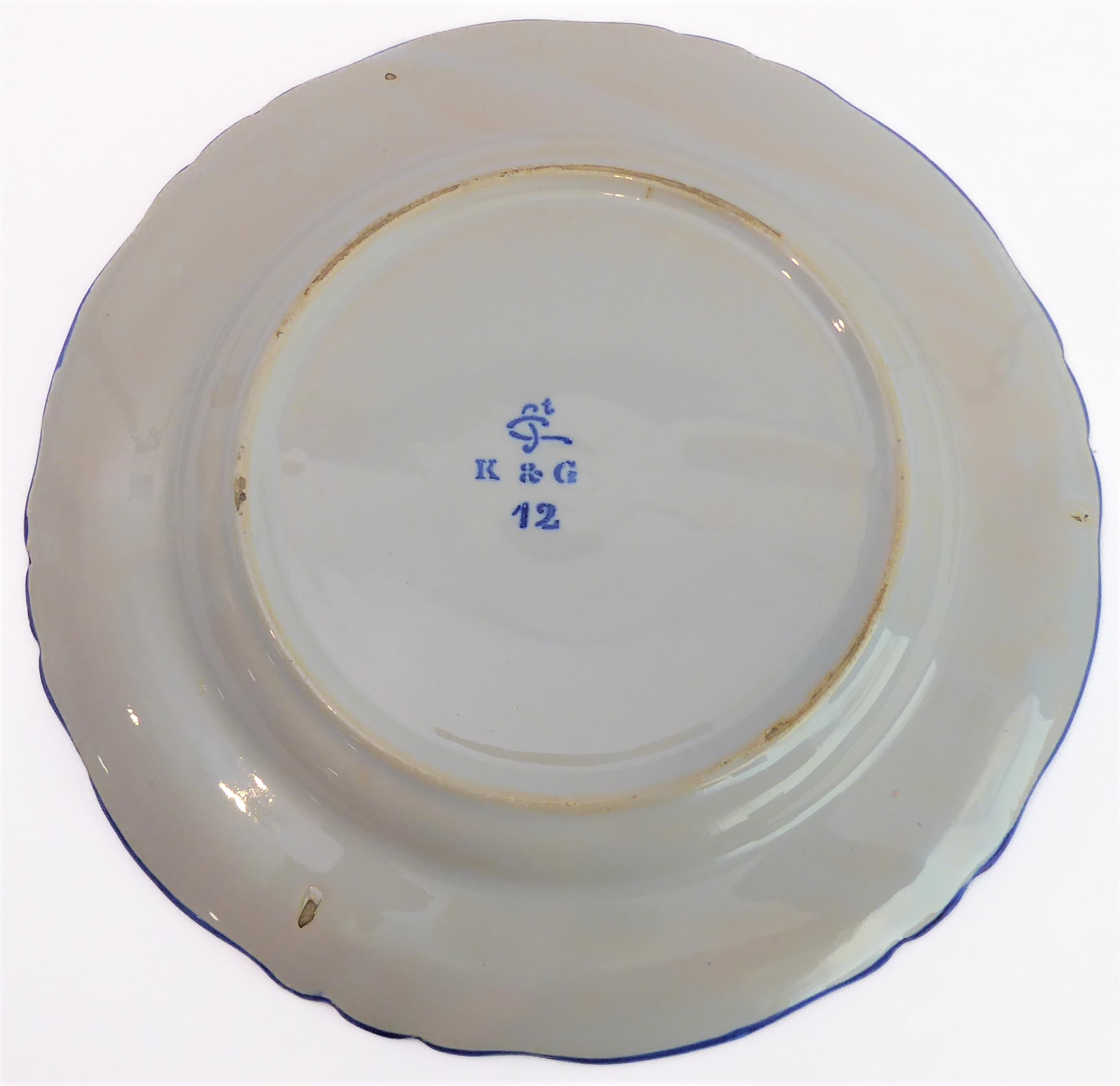 A set of eleven 19th century faience plates by Keller & Guerin at Luneville (early marks). (The - Image 13 of 17