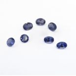 A collection of seven hand-cut unmounted tanzanite gemstones
