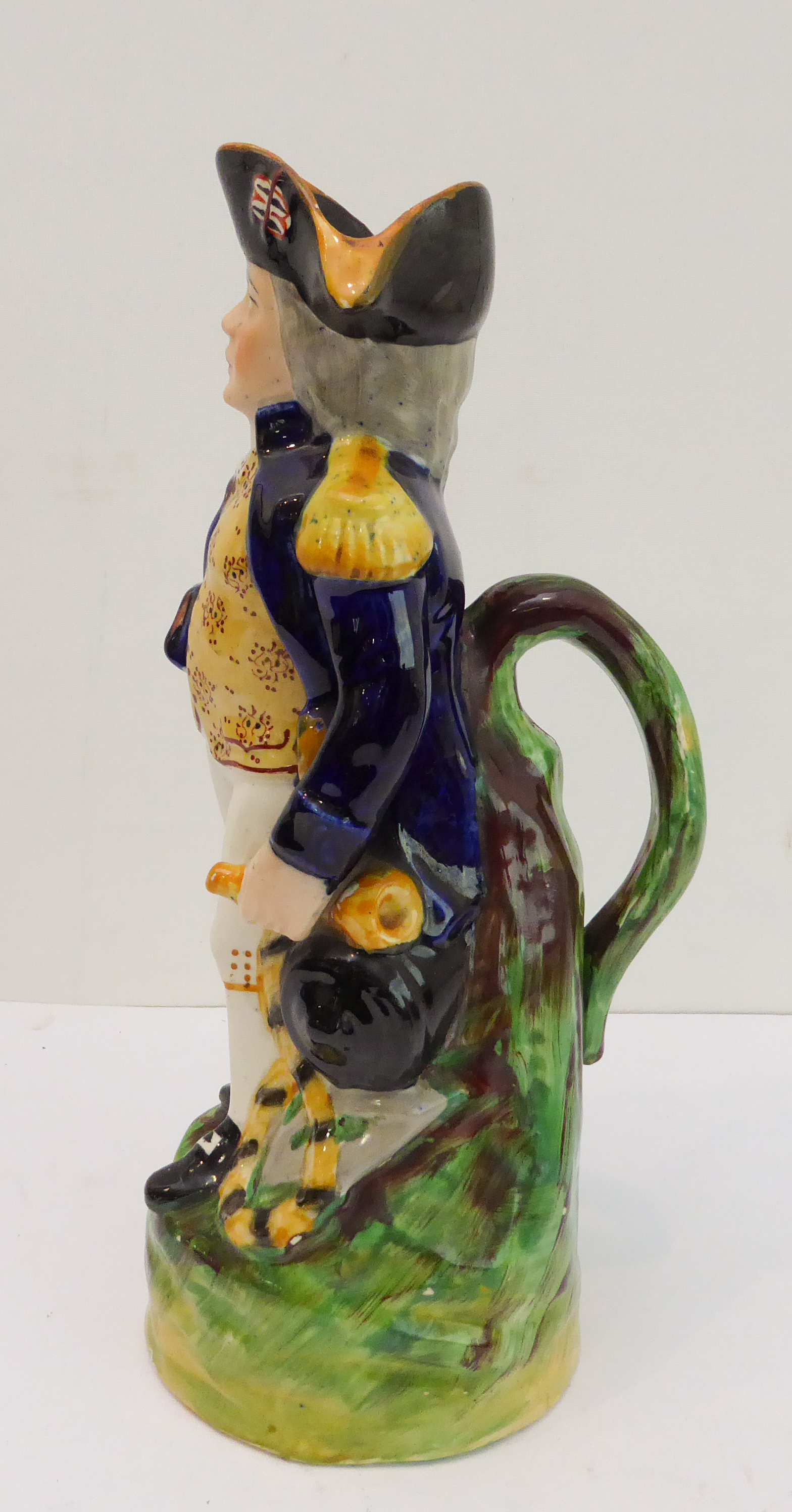 A late 19th to early 20th century Staffordshire pottery jug modelled as Nelson (29 cm high) - Image 3 of 5