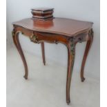 An early/mid 20th century reproduction serpentine-fronted and sided lady's mahogany writing table: