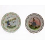 A pair of Choisy le Roi WW1 French faience plates (21.5 cm in diameter)