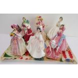 Eight Royal Doulton figure models: Springtime (1993); Sunday Best (1978); Jessica(1987); May Time (