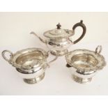 A good 19th century ornate silver-plated three-piece tea set