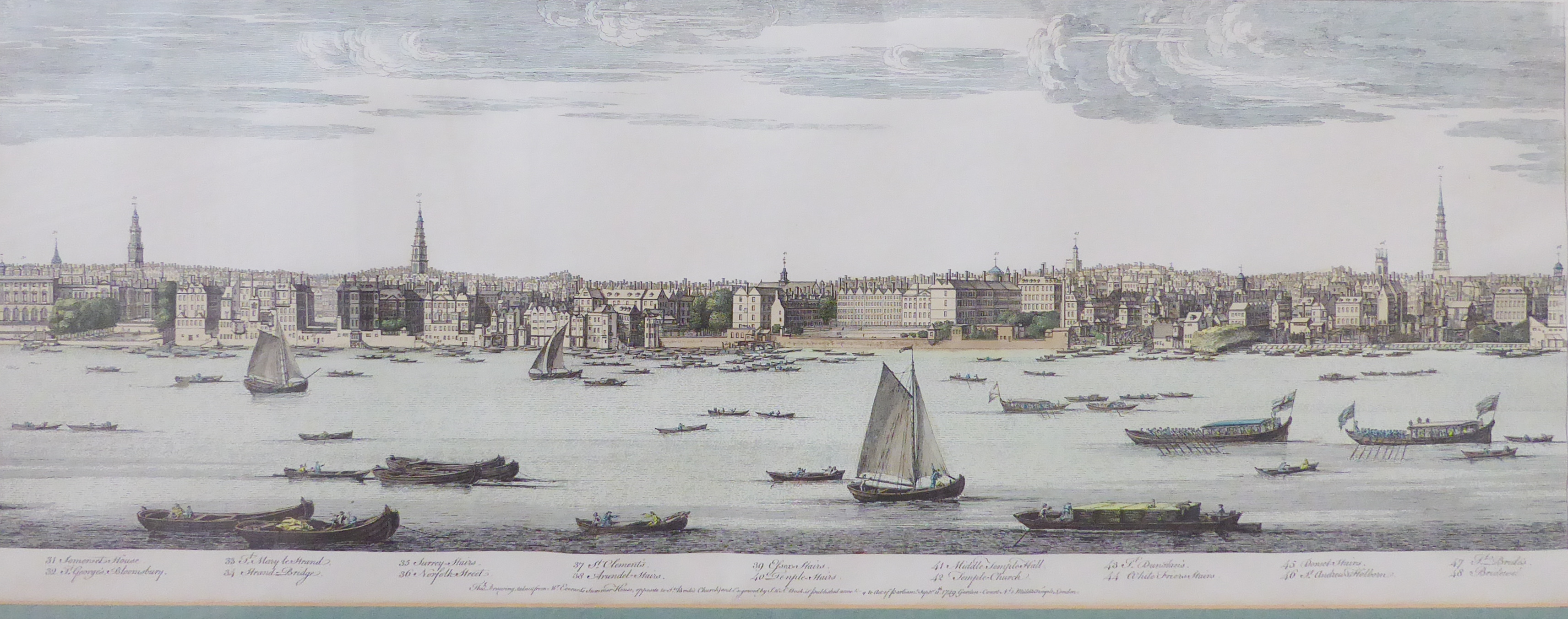 After S. and N. BUCK - a set of four hand-coloured panorama engravings of the Thames (each measuring - Image 5 of 11