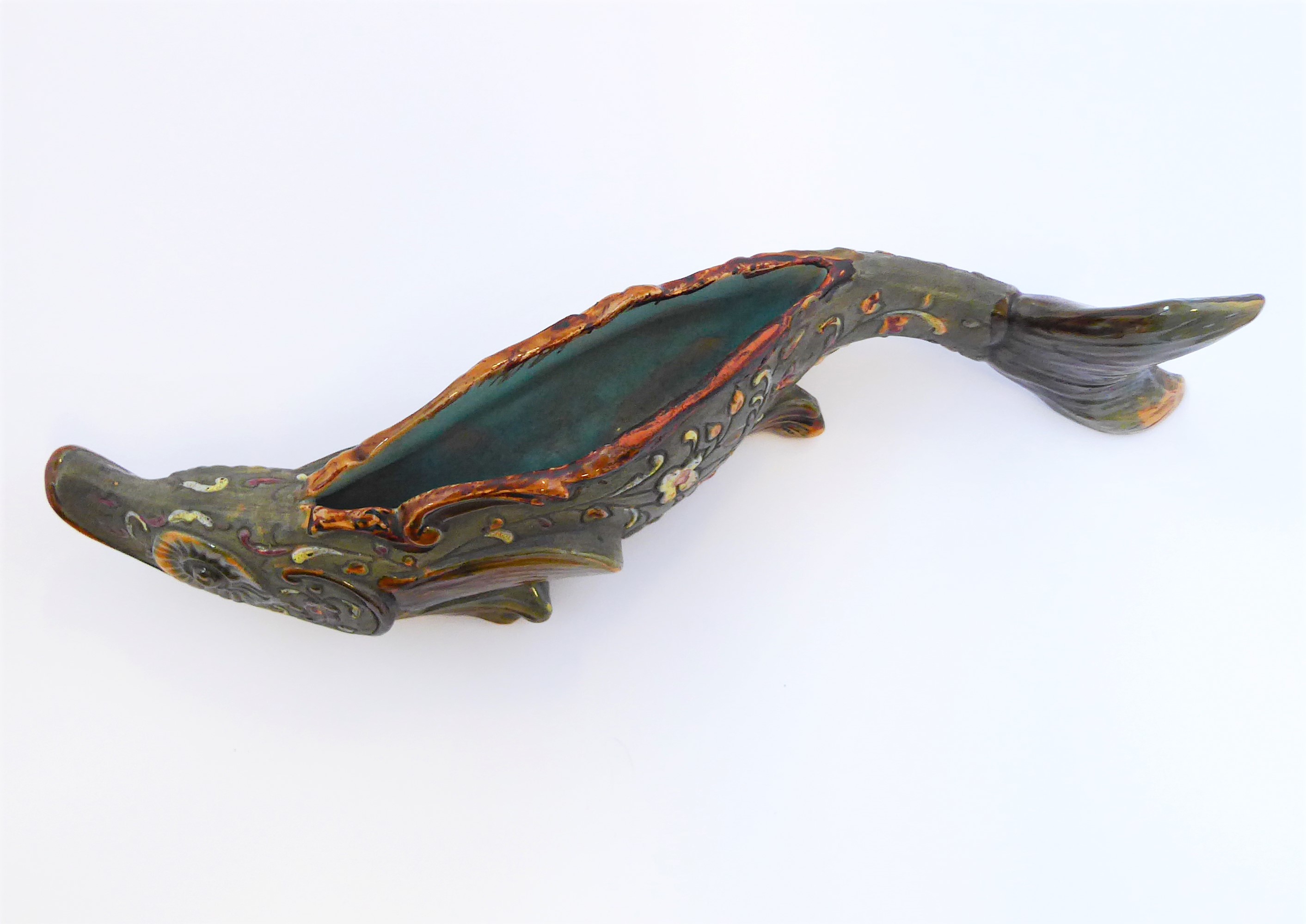 A late 19th century miniature caviar-server modelled as a sturgeon: William Schiller & Sons marks to - Image 5 of 6