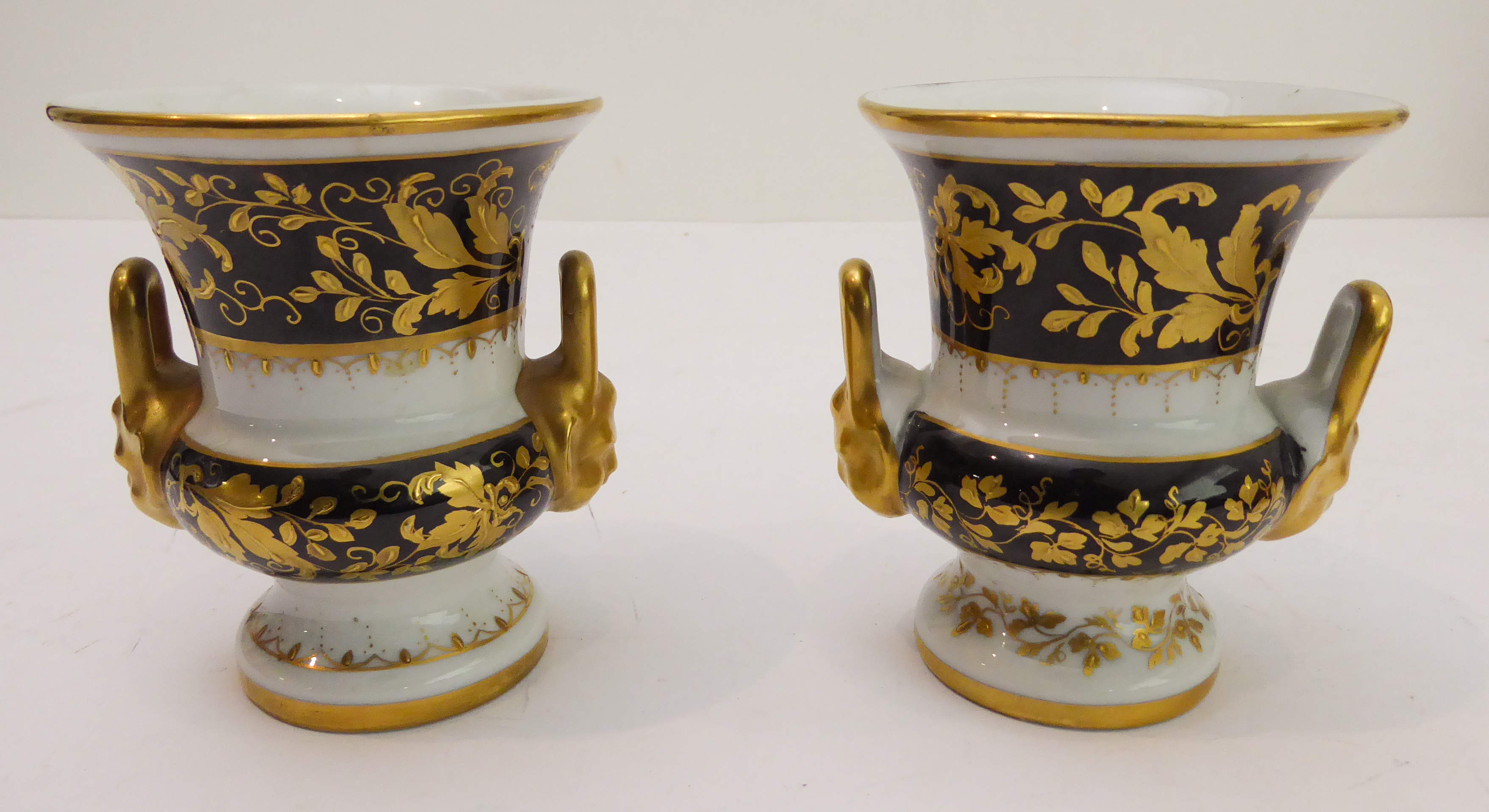 Ten ceramic pieces to include: a pair of Royal Worcester campana-shaped porcelain urns; a 19th - Image 3 of 9