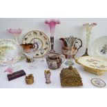 A good selection of ceramics and glassware to include: a very fine circa 1865-1870 gilded and hand-