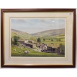 K. MELLING - 'Littondale', lithographic print, signed in pencil to the margin lower right (39.5 x 55