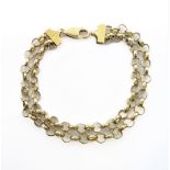 An Italian silver gilt chain style bracelet