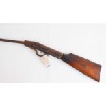 An early air rifle (pitted and rusted metalwork) for restoration, the stock signed 'Henson' (88 cm)