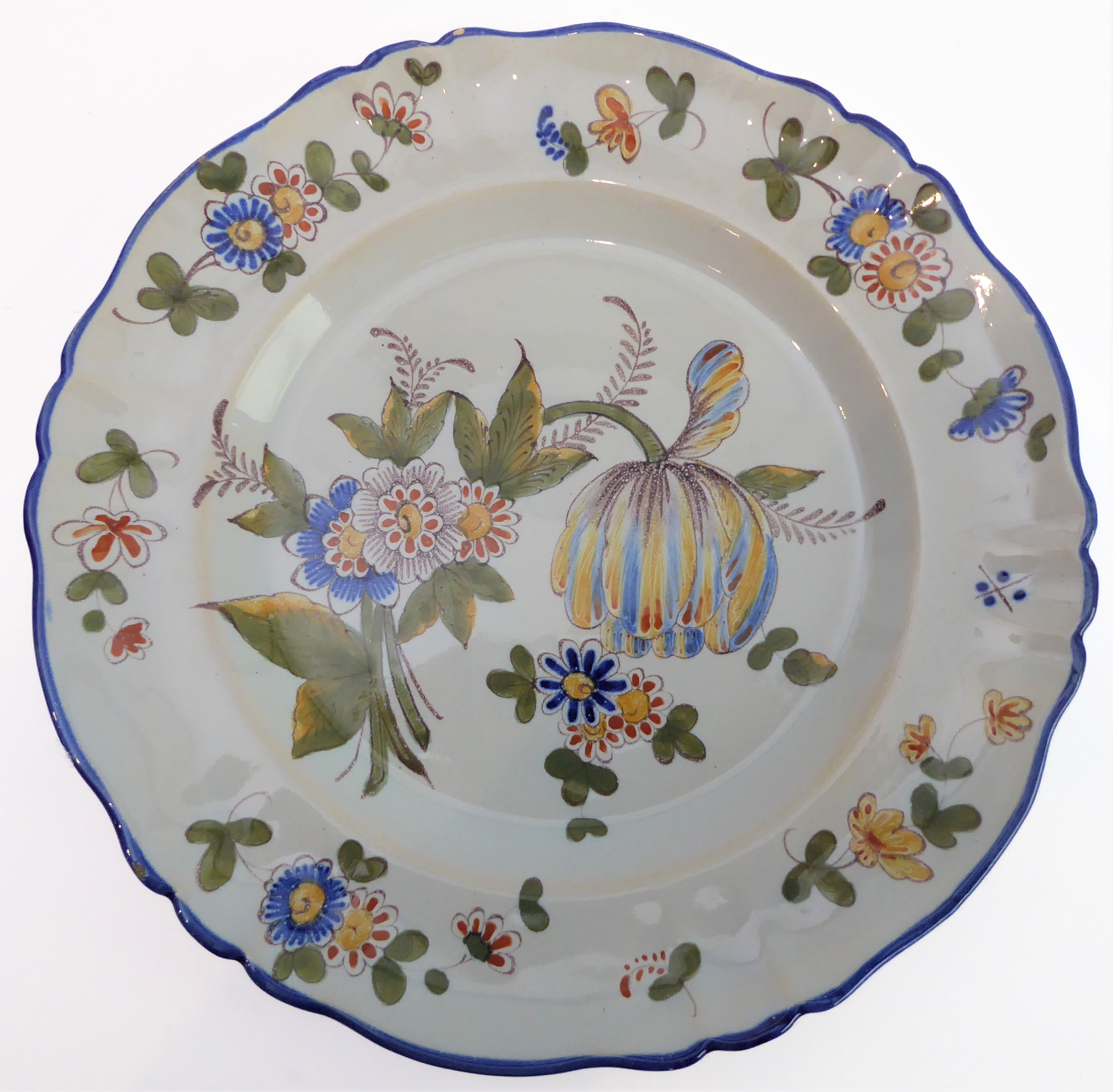 A set of eleven 19th century faience plates by Keller & Guerin at Luneville (early marks). (The - Image 12 of 17