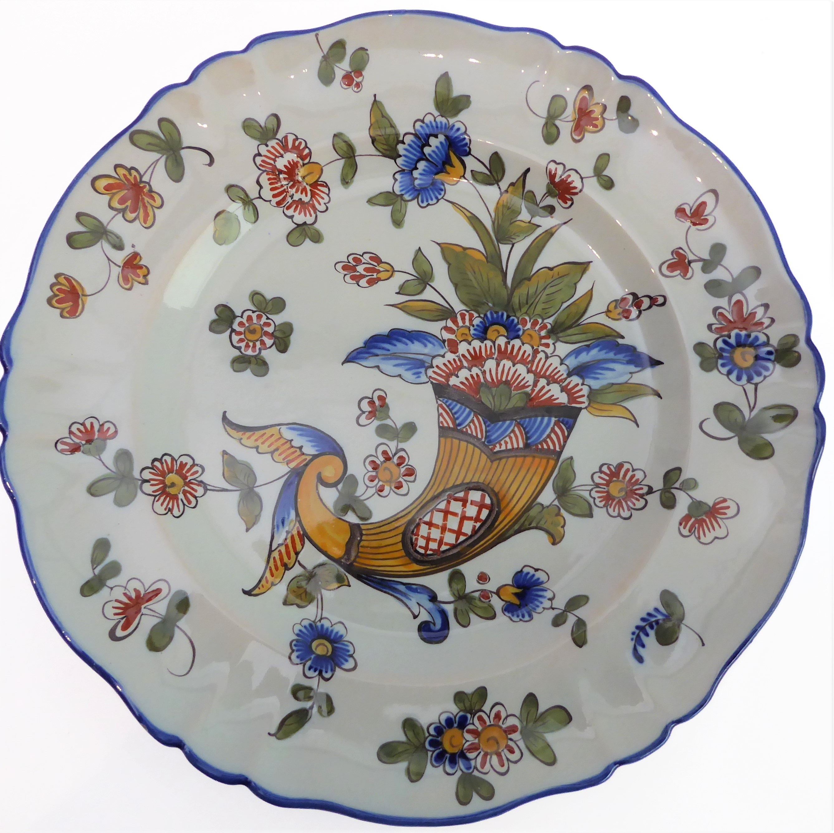 A set of eleven 19th century faience plates by Keller & Guerin at Luneville (early marks). (The - Image 14 of 17